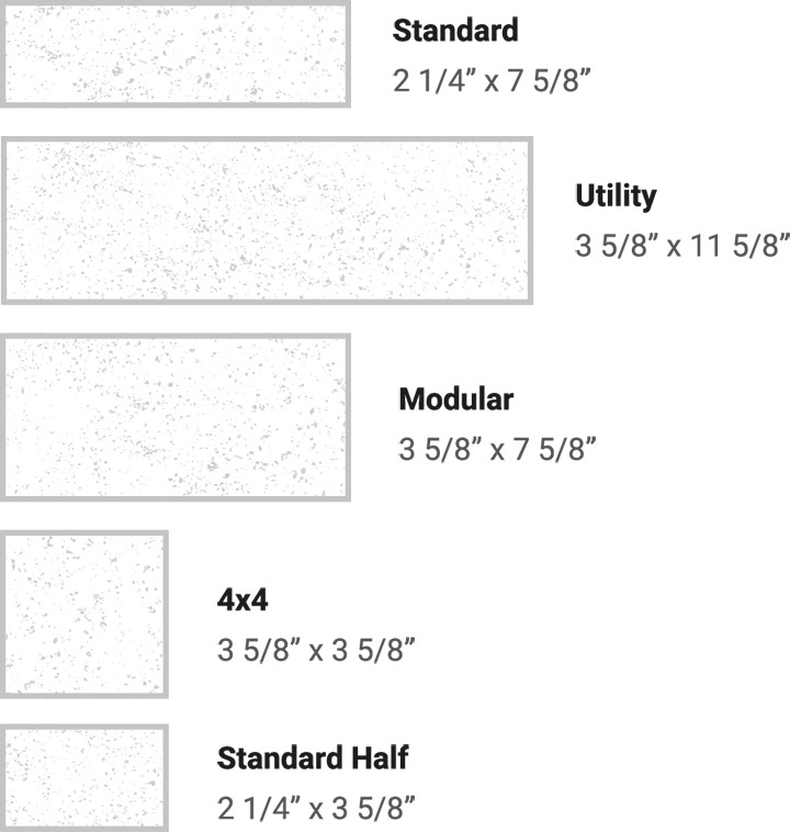 Brick Snap® sizes