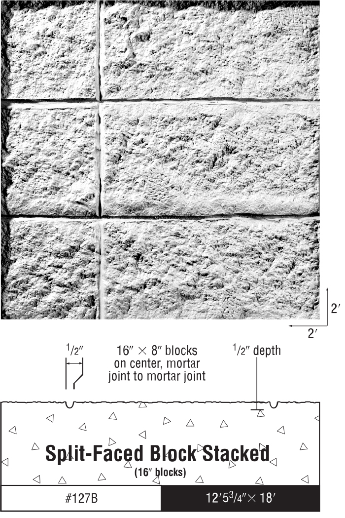 texture-127B Split-faced Block Stacked