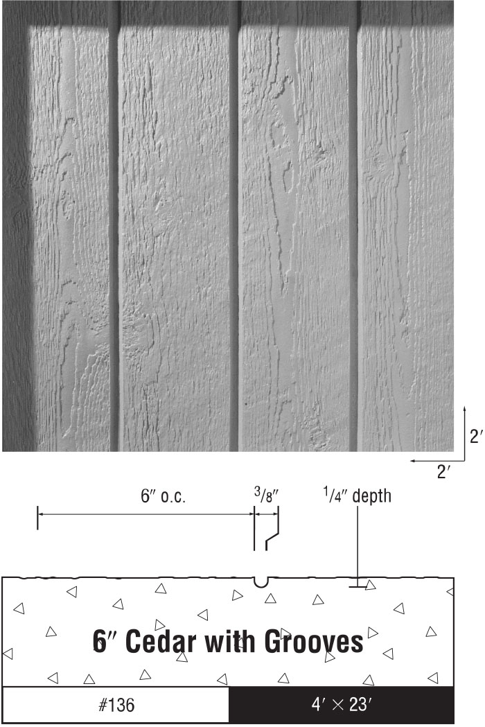 Texture One Sheets - 6" Cedar w/Grooves